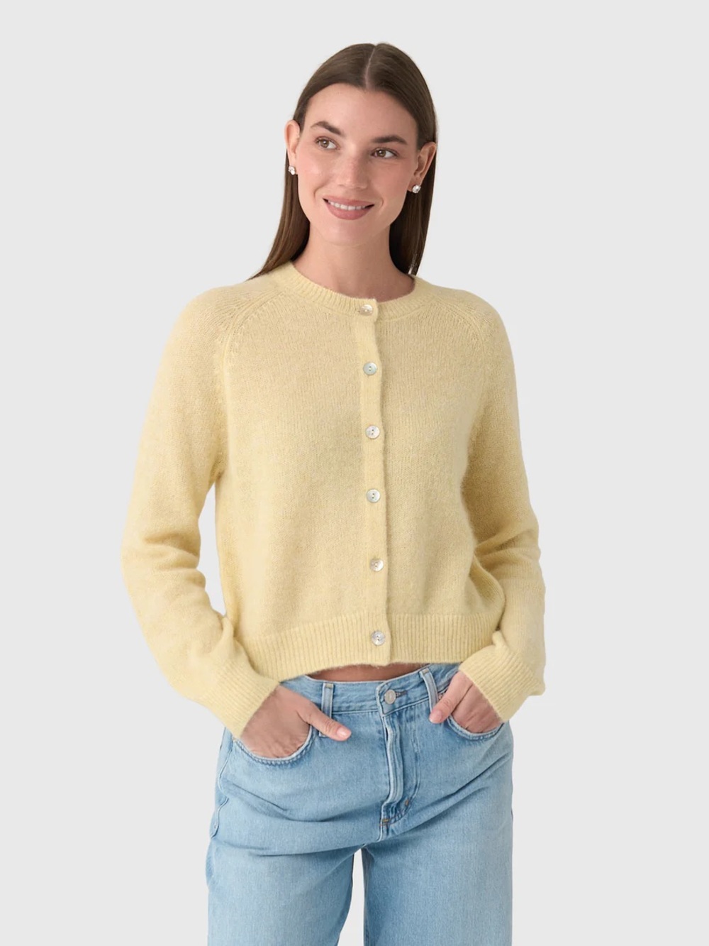 DÔEN Women's Petra Dandelion Butter Yellow Cardigan XS